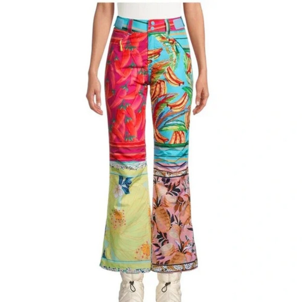 Farm Rio Mixed Scarves Ski Pants Size XL NWT